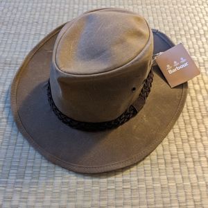 NWT Barbour Waxed Bushman Unisex Hat Sandstone Large